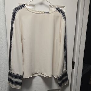 Vince Camuto Ivory Blouse with Stripes
